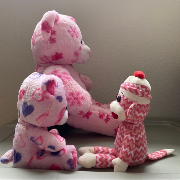 BABW / Build-A-Bear 2 Pink Bear and Monkey Bundle - Picture 3 of 6